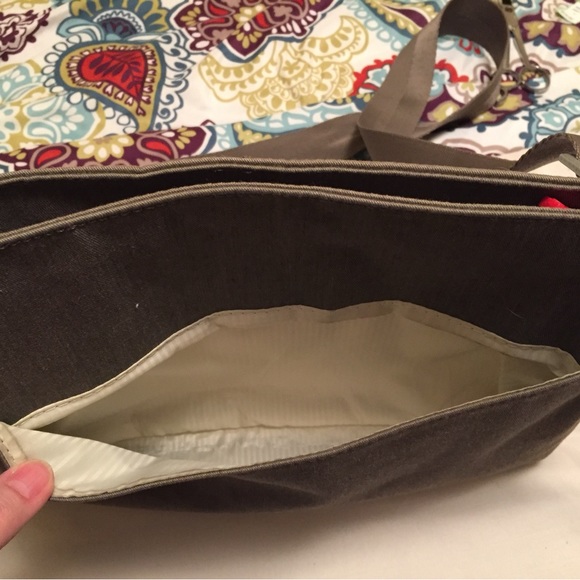 Sherpani Crossbody Olive with Orange Accents Multi Pockets Cloth - Picture 12 of 15